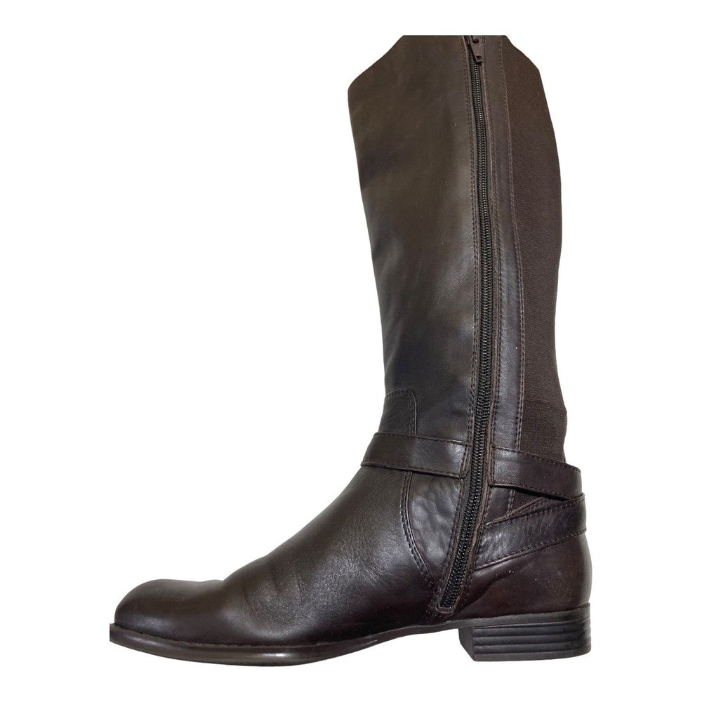 Isaac Mizrahi Live Womens 6.5M Trot Brown Leather Stretch Calf Knee High Boots - Picture 7 of 12